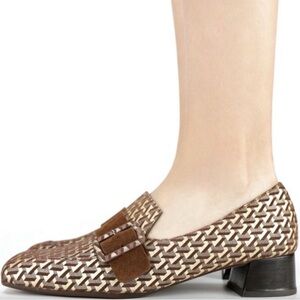 Chie Mihara Reva-C  geometric print Brown (suede) and Cream. Size 39.  8.5